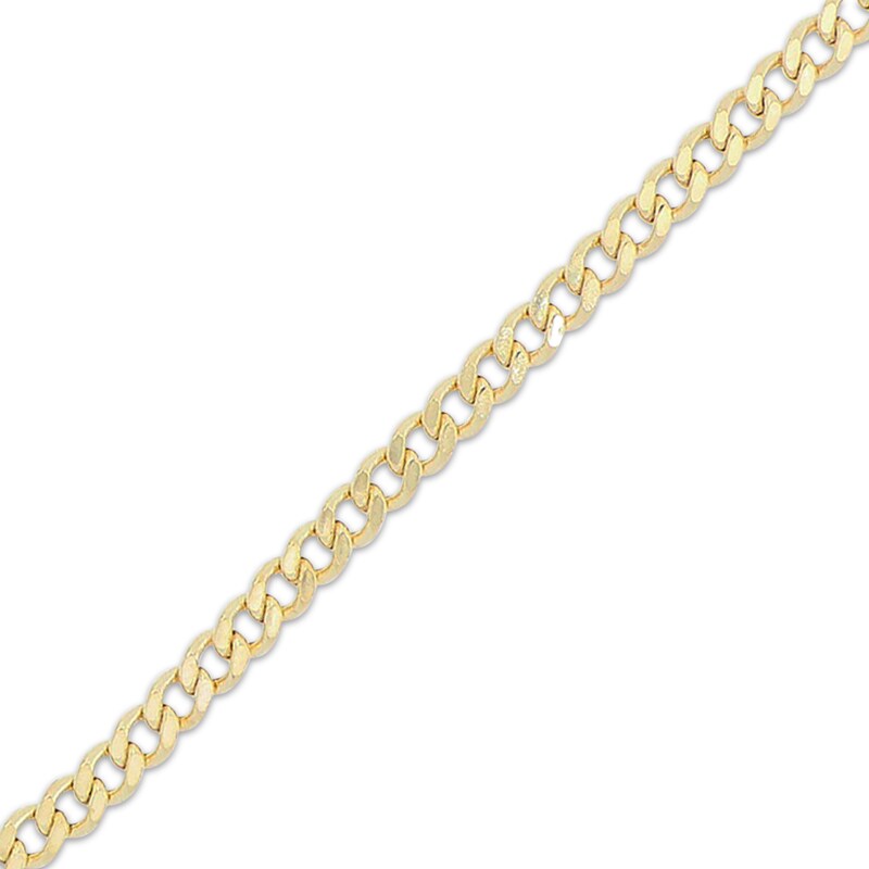 Small-Link Semi-Solid Curb Chain Bracelet 3.6mm 14K Yellow Gold 7.5”