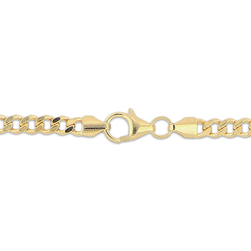Main Image 3 of Small-Link Curb Chain Bracelet 3.6mm Semi-Solid 14K Yellow Gold 7.5”