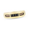 Thumbnail Image 0 of Men's Black & Brown Diamond Wedding Band 1/4 ct tw 10K Yellow Gold