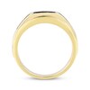 Thumbnail Image 2 of Men's Black & Brown Diamond Wedding Band 1/4 ct tw 10K Yellow Gold