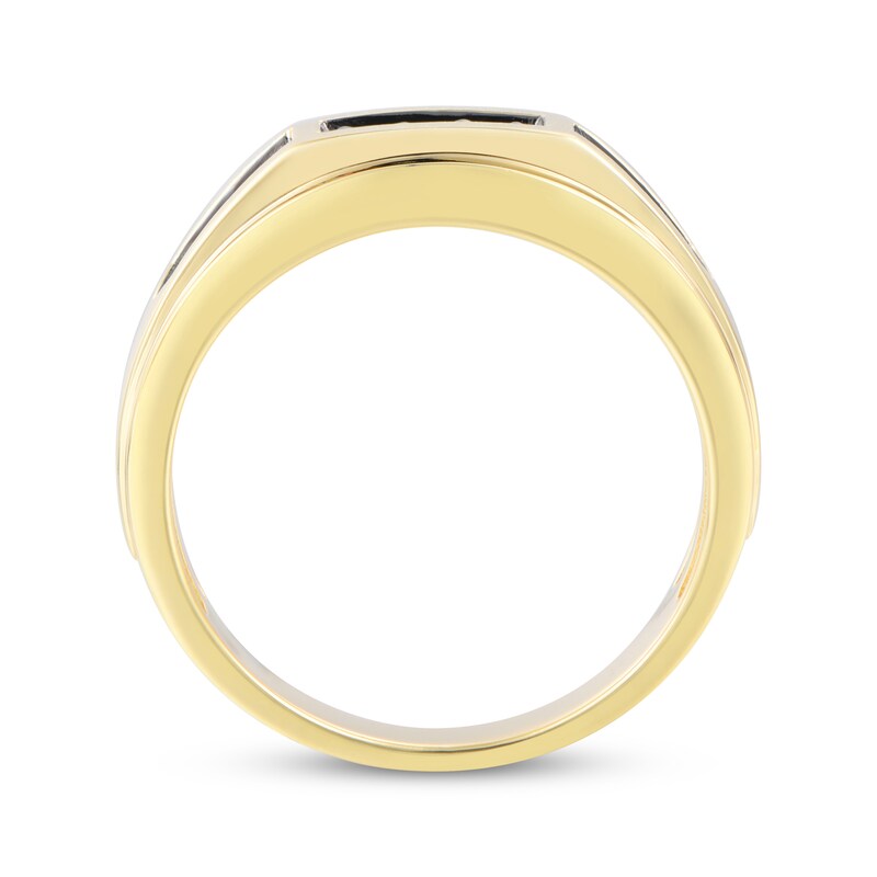 Men's Black & Brown Diamond Wedding Band 1/4 ct tw 10K Yellow Gold