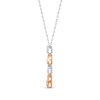 Thumbnail Image 2 of Round-Cut Multi-Diamond Pendant 1/10 ct tw 10K Two-Tone Gold 18”