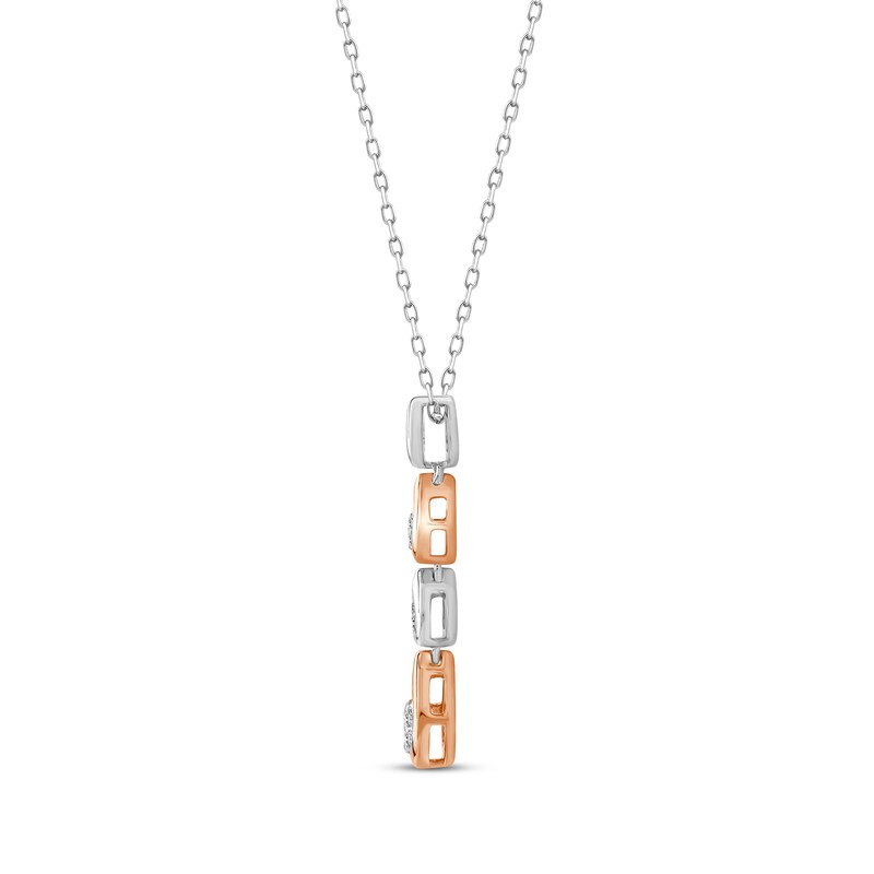 Main Image 2 of Round-Cut Multi-Diamond Pendant 1/10 ct tw 10K Two-Tone Gold 18”