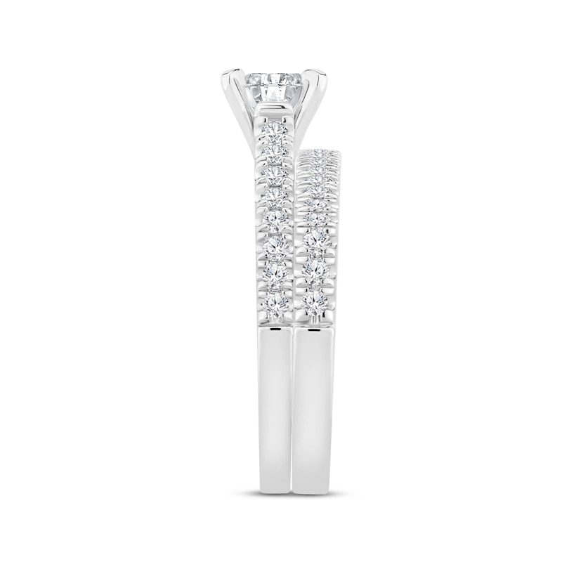 Main Image 2 of Adore Princess & Round-Cut Diamond Bridal Set 1-1/6 ct tw 14K White Gold