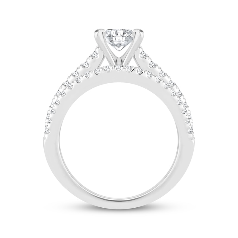 Princess & Round-Cut Diamond Bridal Set 1-1/6 ct tw 14K White Gold
