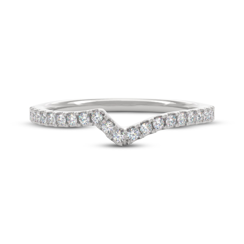 Main Image 3 of THE LEO Diamond Notched Wedding Band 1/5 ct tw 14K White Gold