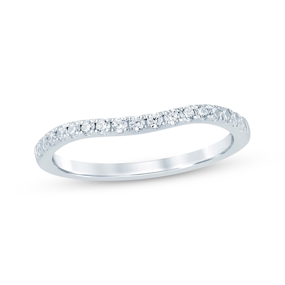 Now + Forever Diamond Contour Wedding Band 1/4 ct tw 14K White Gold