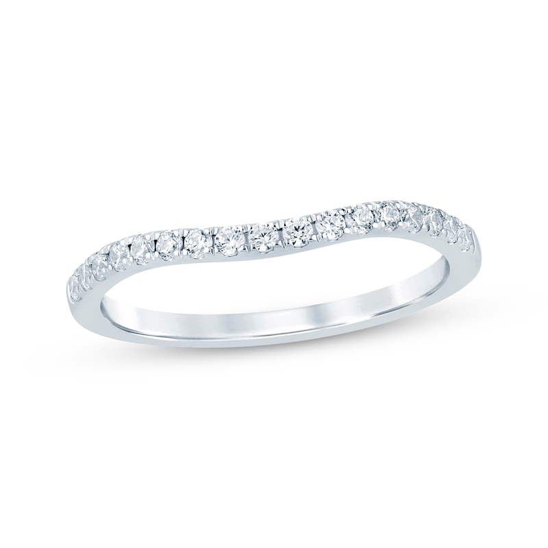 Main Image 7 of Now + Forever Diamond Contour Wedding Band 1/4 ct tw 14K White Gold