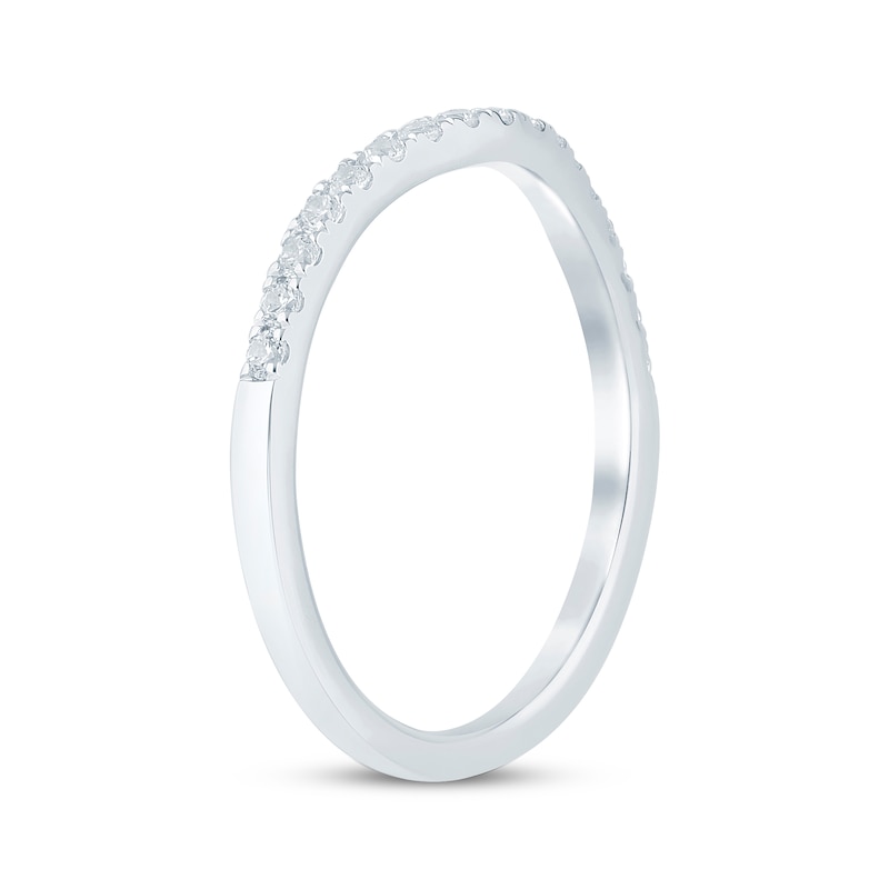 Main Image 8 of Now + Forever Diamond Contour Wedding Band 1/4 ct tw 14K White Gold