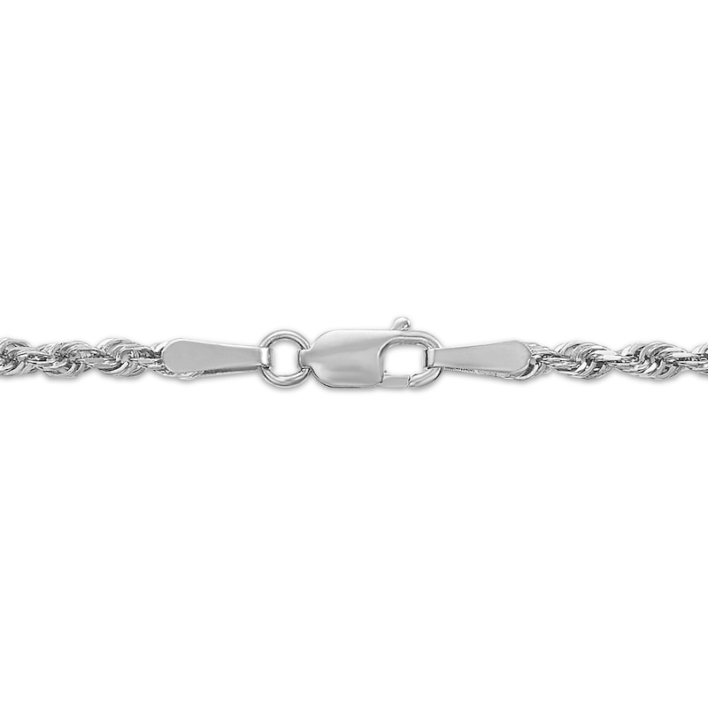 Main Image 2 of Glitter Rope Chain Necklace 3mm Solid 14K White Gold 18"
