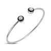 Thumbnail Image 0 of Cultured Pearl & Black Enamel Open Flex Bracelet Sterling Silver