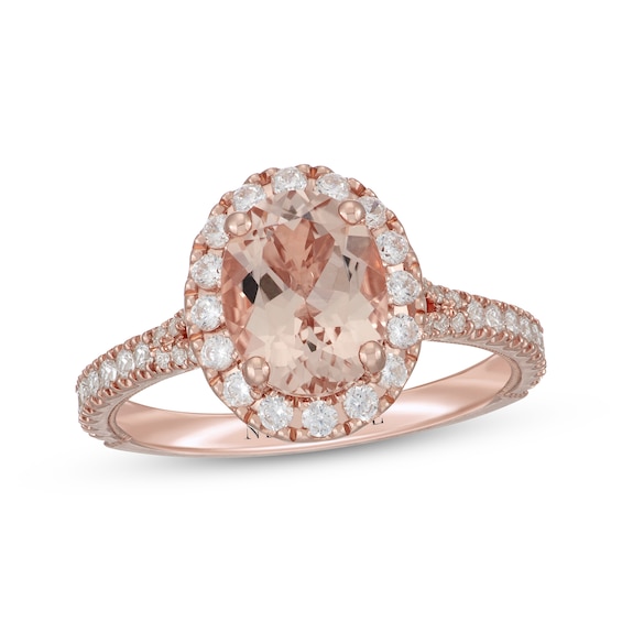 Neil Lane Oval-Cut Morganite & Diamond Engagement Ring 1/2 ct tw 14K Rose Gold