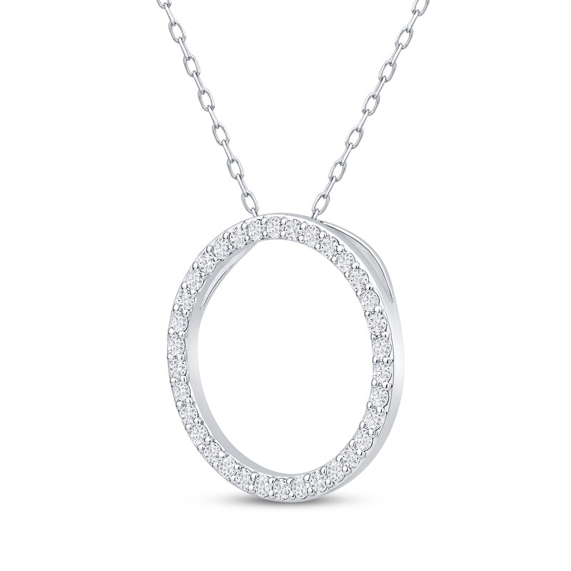 Main Image 2 of Diamond Eternity Circle Necklace 1/2 ct tw 10K White Gold 18"