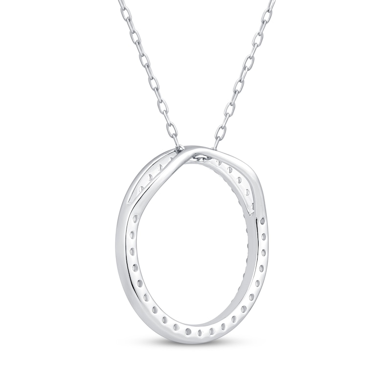 Main Image 3 of Diamond Eternity Circle Necklace 1/2 ct tw 10K White Gold 18"