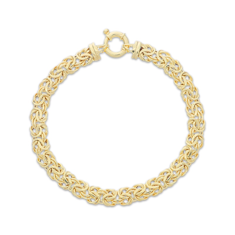 Main Image 1 of Byzantine Chain Bracelet Hollow 14K Yellow Gold 7.5"