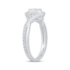 Thumbnail Image 1 of Diamond Oval Frame Bypass Promise Ring 1/5 ct tw Sterling Silver