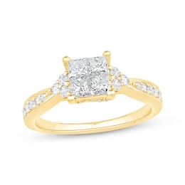 Princess-Cut Diamond Engagement Ring 1 ct tw 14K Yellow Gold