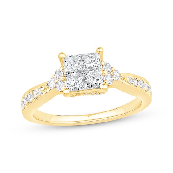Princess-Cut Diamond Engagement Ring 1 ct tw 14K Yellow Gold