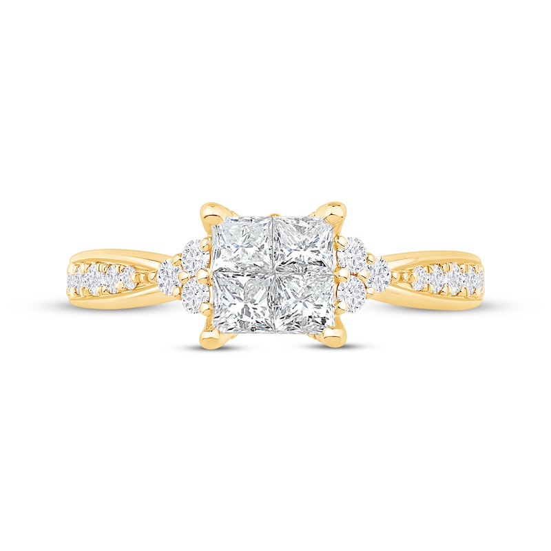 Main Image 3 of Princess-Cut Diamond Engagement Ring 1 ct tw 14K Yellow Gold