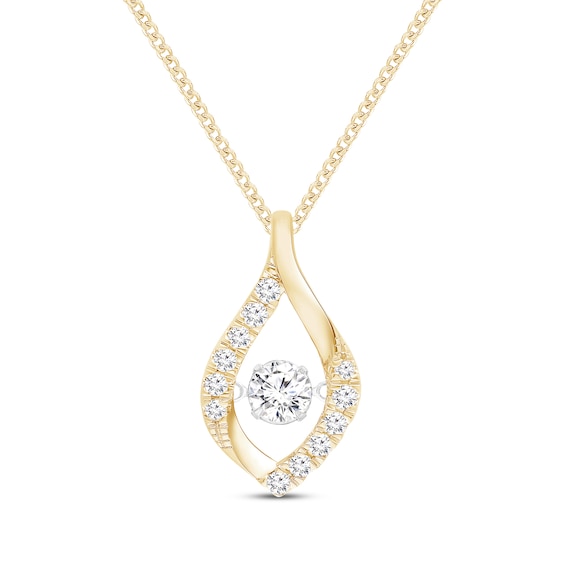 Unstoppable Love Lab-Grown Diamond Marquise Frame Necklace 1 ct tw 10K Yellow Gold 19"