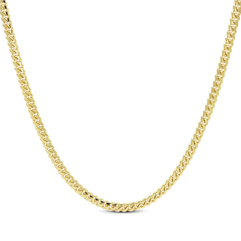 Main Image 1 of Cuban Curb Necklace 3.3mm Solid 14K Yellow Gold 20"