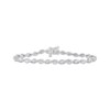 Thumbnail Image 1 of Diamond Alternating Marquise Link Bracelet 1/5 ct tw Sterling Silver 7"