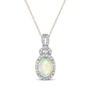 Thumbnail Image 1 of Oval-Cut Opal & Diamond Necklace 1/8 ct tw 14K Yellow Gold 18"