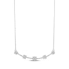 Thumbnail Image 1 of Multi-Diamond Station Curved Bar Necklace 3/8 ct tw 14K White Gold 17"