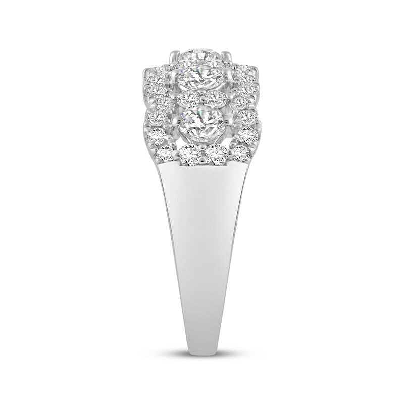 Main Image 2 of Adore Lab-Grown Diamonds Scalloped Three-Row Anniversary Ring 1 ct tw 10K White Gold