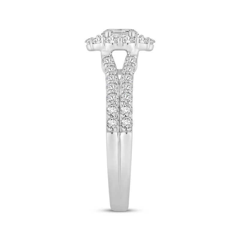 Main Image 2 of Adore Lab-Grown Diamonds Oval-Cut Halo Engagement Ring 1 ct tw 14K White Gold