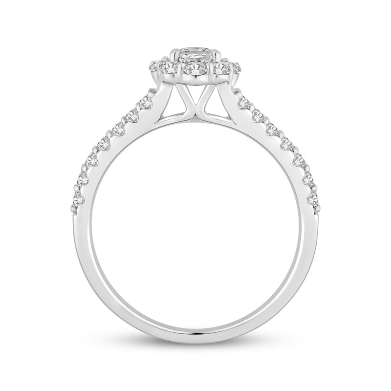Main Image 3 of Adore Lab-Grown Diamonds Oval-Cut Halo Engagement Ring 1 ct tw 14K White Gold