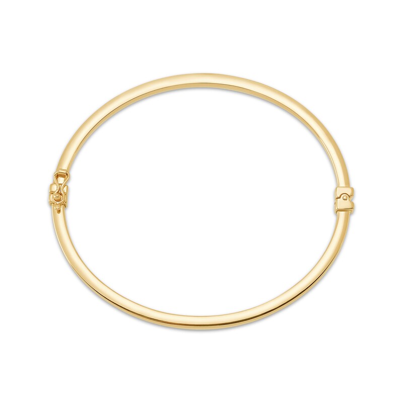 Main Image 2 of Hollow Polished Square Tube Bangle Bracelet 10K Yellow Gold 7"
