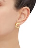 Thumbnail Image 3 of Hollow Tapered Oval Drop Earrings 14K Yellow Gold