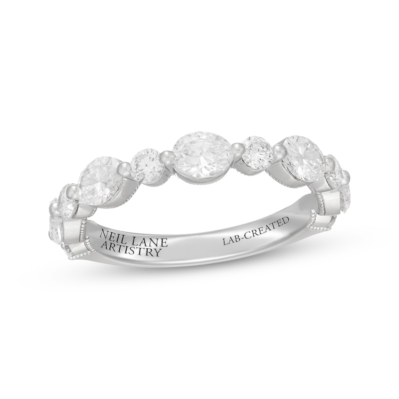Main Image 1 of Neil Lane Artistry Oval & Round-Cut Lab-Grown Diamond Anniversary Ring 1-1/2 ct tw 14K White Gold