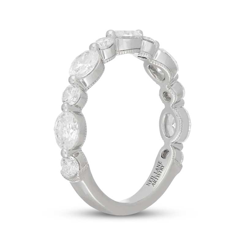 Main Image 2 of Neil Lane Artistry Oval & Round-Cut Lab-Grown Diamond Anniversary Ring 1-1/2 ct tw 14K White Gold