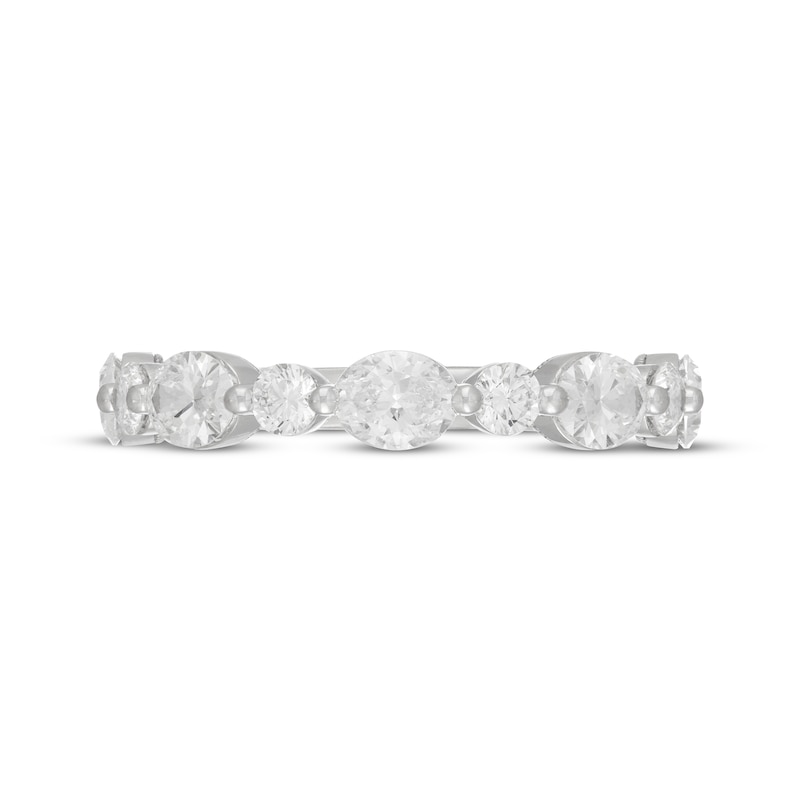 Main Image 3 of Neil Lane Artistry Oval & Round-Cut Lab-Grown Diamond Anniversary Ring 1-1/2 ct tw 14K White Gold