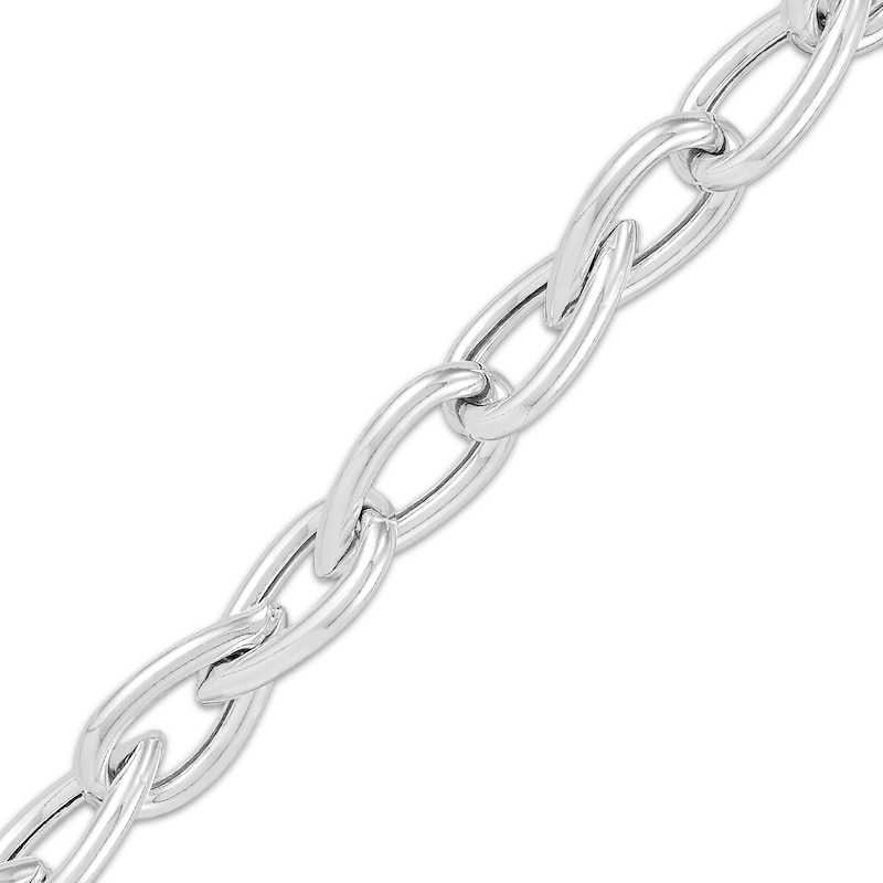 Main Image 2 of Pear-Shaped Link Chain Necklace Hollow Sterling Silver 18"