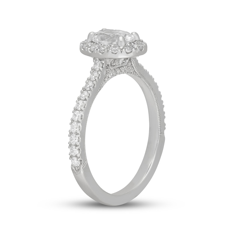Main Image 2 of Neil Lane Oval-Cut Diamond Halo Engagement Ring 1-3/8 ct tw 14K White Gold