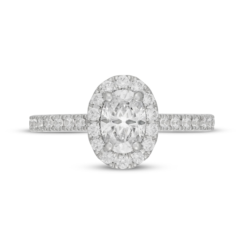 Main Image 3 of Neil Lane Oval-Cut Diamond Halo Engagement Ring 1-3/8 ct tw 14K White Gold