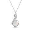Thumbnail Image 2 of Cushion-Cut Lab-Created Opal & White Lab-Created Sapphire Necklace & Earrings Gift Set Sterling Silver