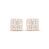 Thumbnail Image 2 of Lab-Grown Diamonds by KAY Princess, Baguette & Round-Cut Stud Earrings 1 ct tw 14K Rose Gold