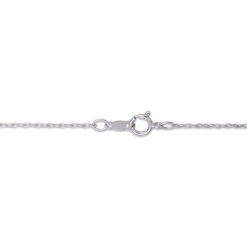 Main Image 4 of Heart-Shaped Amethyst & White Lab-Created Sapphire Necklace Sterling Silver 18"