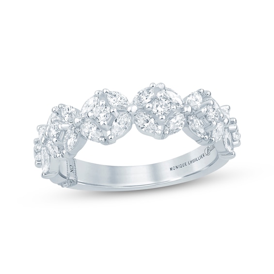 Monique Lhuillier Bliss Marquise & Round-Cut Lab-Grown Diamond Anniversary Ring 7/8 ct tw 18K White Gold