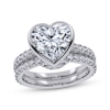 Thumbnail Image 1 of Adore Heart-Shaped Lab-Grown Diamond Bezel-Set Bridal Set 3 ct tw 14K White Gold