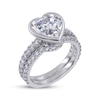 Thumbnail Image 2 of Adore Heart-Shaped Lab-Grown Diamond Bezel-Set Bridal Set 3 ct tw 14K White Gold