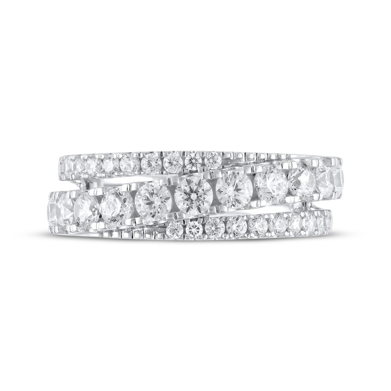 Main Image 3 of Adore Lab-Grown Diamond Three-Row Anniversary Ring 1-1/4 ct tw 14K White Gold (F/VS2)
