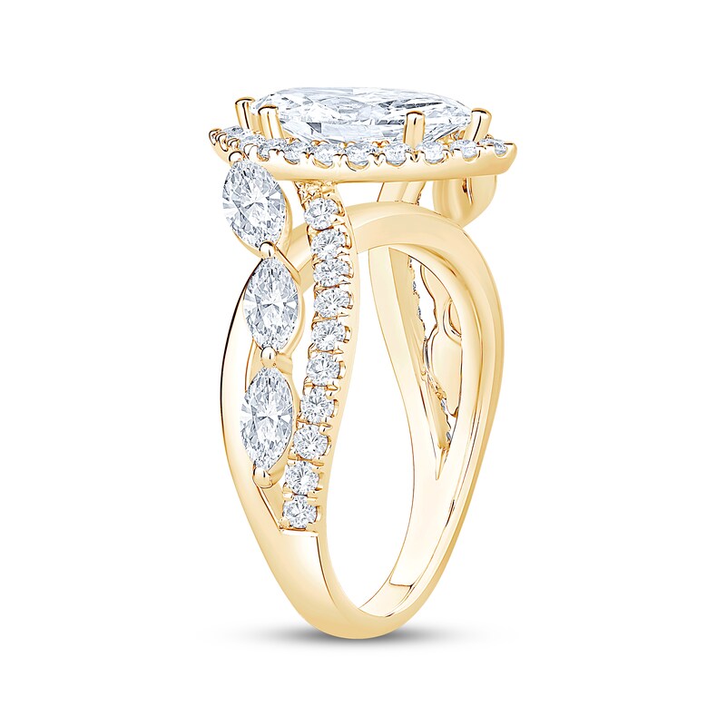 Main Image 2 of Adore Lab-Grown Diamonds Marquise-Cut Halo Engagement Ring 2-3/4 ct tw 14K Yellow Gold