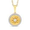 Thumbnail Image 1 of Lab-Grown Diamond Medallion Necklace 1/6 ct tw 24K Yellow Gold Vermeil Sterling Silver 18"