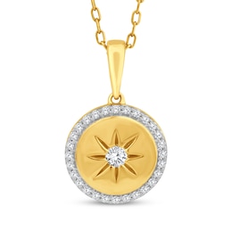 STUDIO BY KAY Lab-Grown Diamond Medallion Necklace 1/6 ct tw 24K Yellow Gold Vermeil Sterling Silver 18"