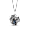 Thumbnail Image 1 of House of the Dragon Men's Oval-Cut Labradorite Necklace Sterling Silver 20"